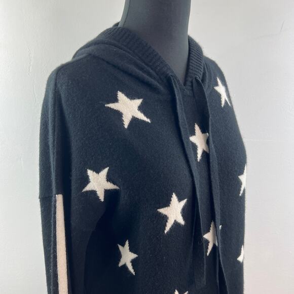 PRVLG Threads Of Privilege Black White Hoodie Cashmere Stars Pullover Medium M - Picture 7 of 11